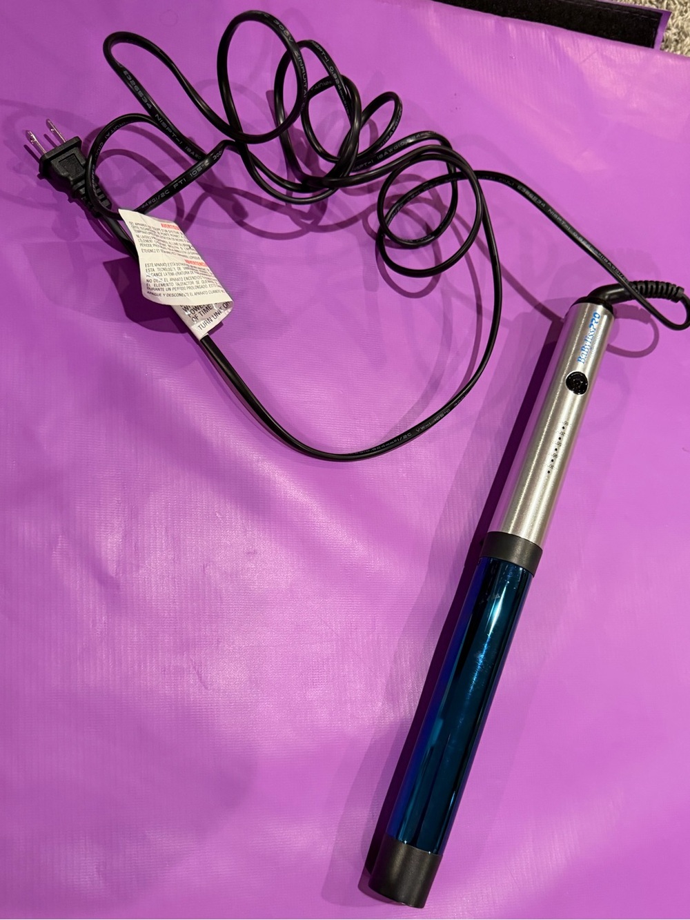 BaBylissPRO Nano Titanium Curling Wand Blue - Picture 3 of 9